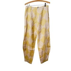 BITTE KAI RAND linen barrel pants NWT medium diamond pattern